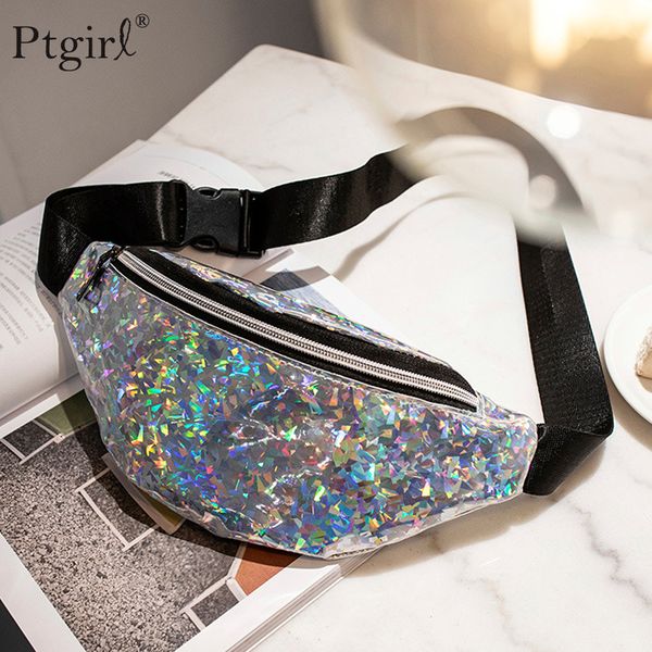 

талия сумка женский ремень новый водонепроницаемый chest сумка унисекс fanny pack ptgirl женский ремень сумка черный лазерный талии packs су