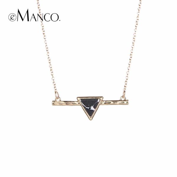 

emanco fashion minimalist round choker necklaces & pendants for women trendy triangle stone pendant jewelry accessories, Silver