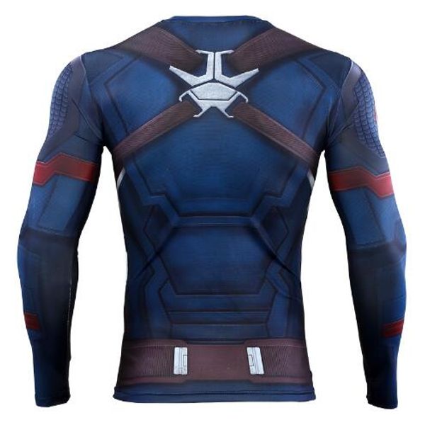

3d captain america t-shirt cosplay avengers endgame captain america costume avengers 4 steve rogers t-shirts sport tight tees, White;black