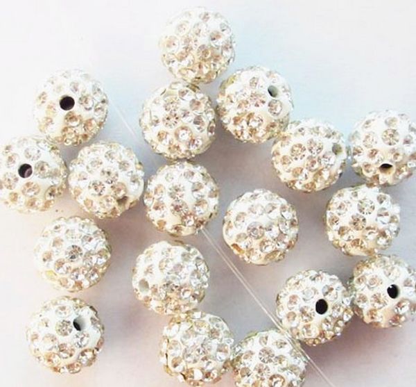 

6mm 8mm 10mm 12mm 14mm 100 pcs/lot white crystal crystal bead bracelet necklace spacer