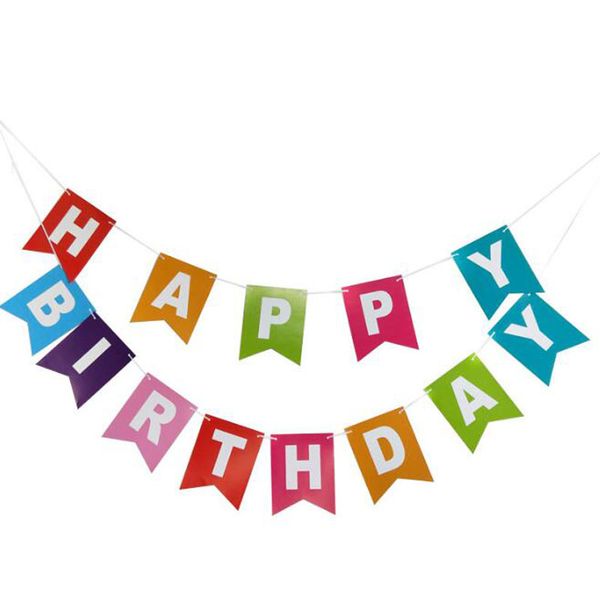 2019 paper bunting garland banners flags happy birthday banner boy girl baby shower decoration birthday party supplies decor qw9819 from perfumeliang happy bday banners