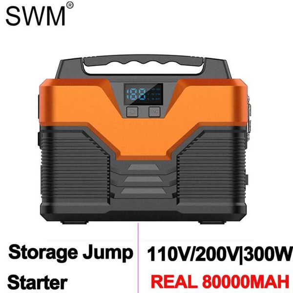 

swm 300w 80000mah portable power statio generator supply inverter outdoor storage emergency power bank camping start charger