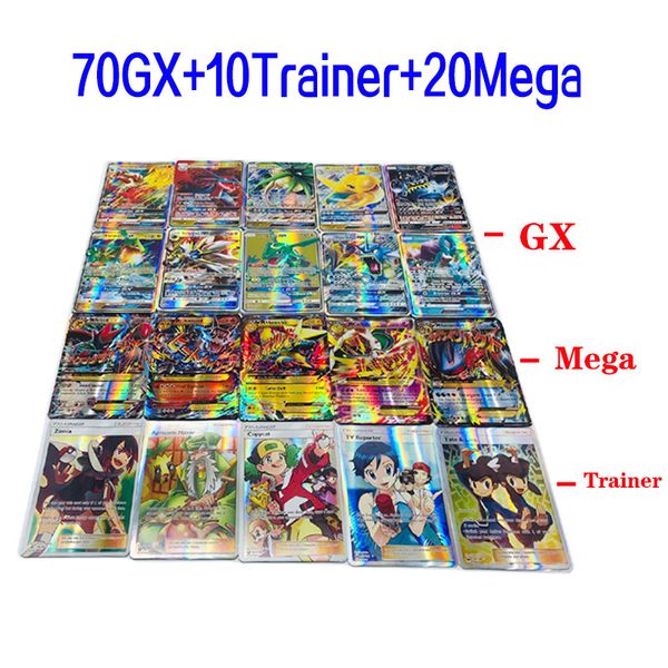 

100шт мигающие карты GX EX MEGA TRAINER ENERGY коллекция аниме карточек дети новизна игрушечн