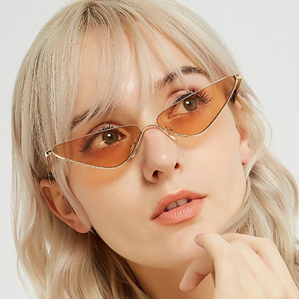 

new cat eye vintage sunglasses women cute small frame sun glasses for female orange uv400 shades feminino, White;black