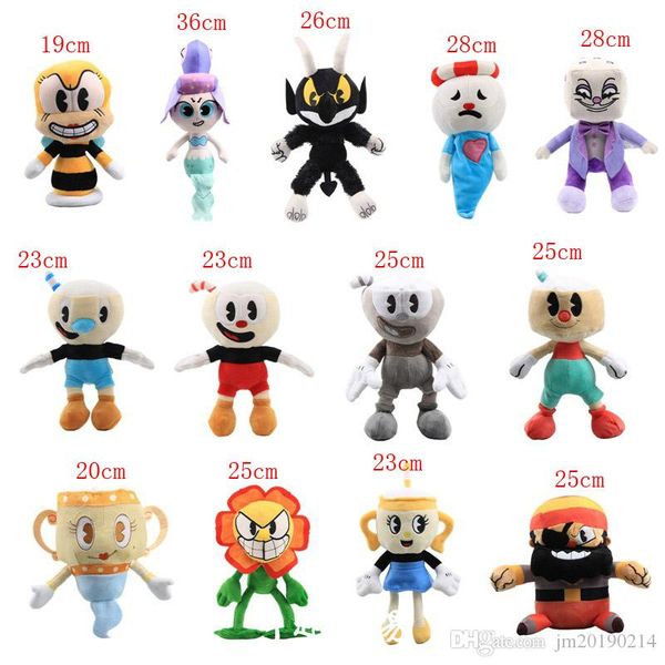 

wholesale more style cuphead chalice cuphead mugman cagney carnantion rumor plush toy for child gifts 19-36cm