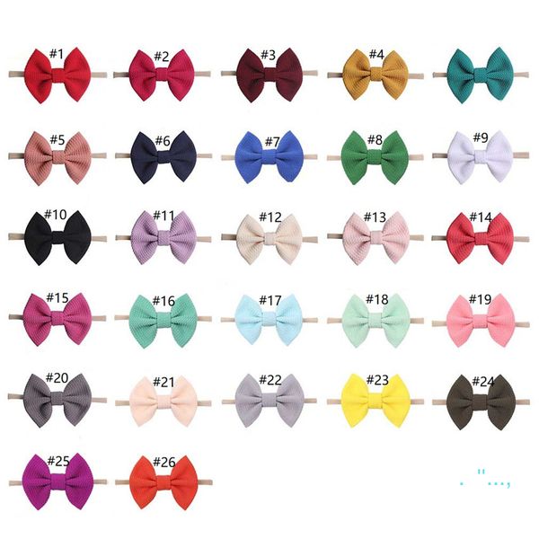 

cute baby bows headbands bowknot hair wraps butterfly knot multicolor hairbows hoops for newborn toddlers girls headress e22508, Slivery;white