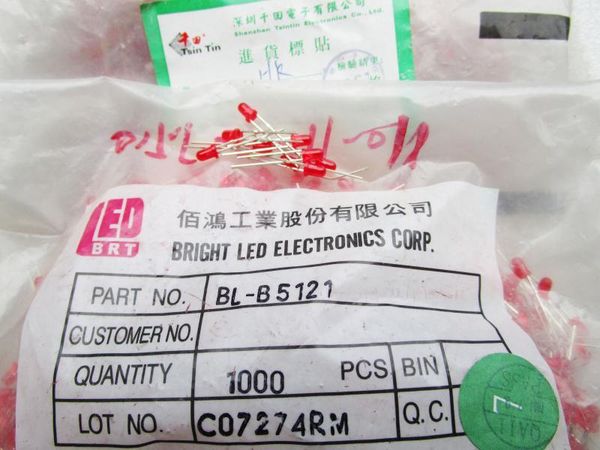 

taiwan bright 3mm red led lamp beads red hair red highlight absolutely authentic