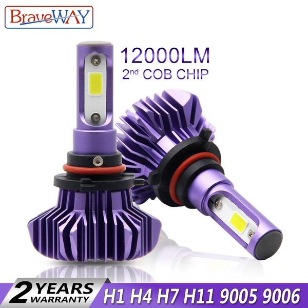 

braveway h4 h7 h11 h1 led headlights 9005 9006 hb4 hb3 led lamps for cars ice lamp for auto h1 bulb lamp h11 12000lm 12v