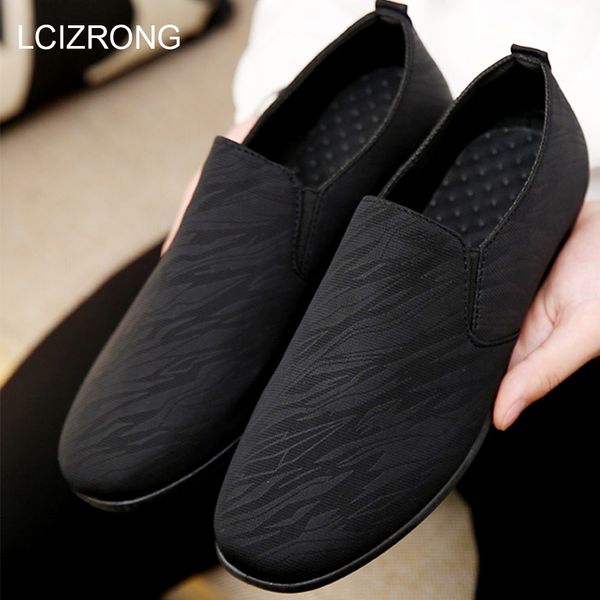 

lcizrong summer mesh men loafers leisure shoes moccasins comfortable casual shoes male non-slip graffiti breathable flats spring, Black