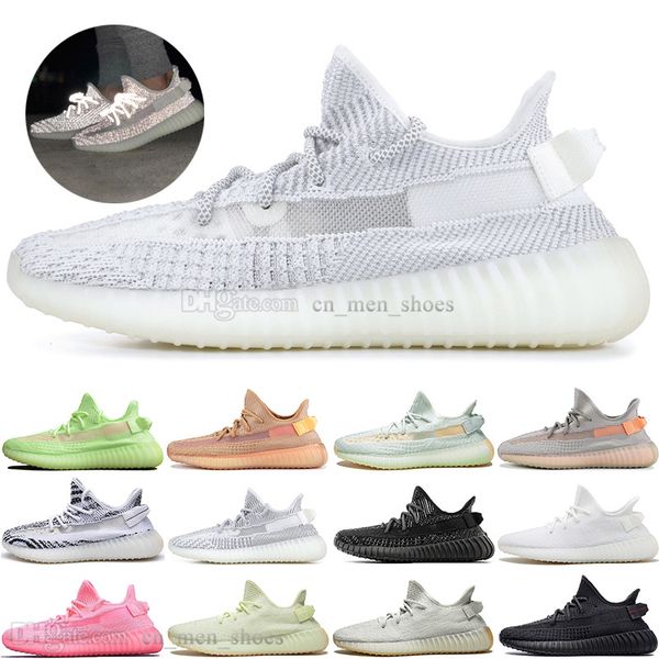 

with box new kanye west clay v2 static reflective gid glow in the dark mens running shoes true form women men sports designer sneakers