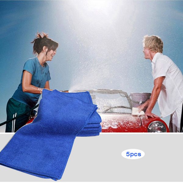 

5 x car cleaning towels car wash absorbent cloth microfiber towel cleaning drying cloths rag detailing towel care