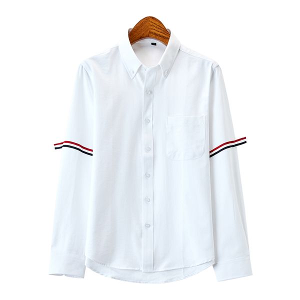 

2020 осень новый стиль мужская рубашка с длинными рукавами повседневная японский стиль оксфорд ткань полосы тб знаменитости стиль рубашки би, White;black