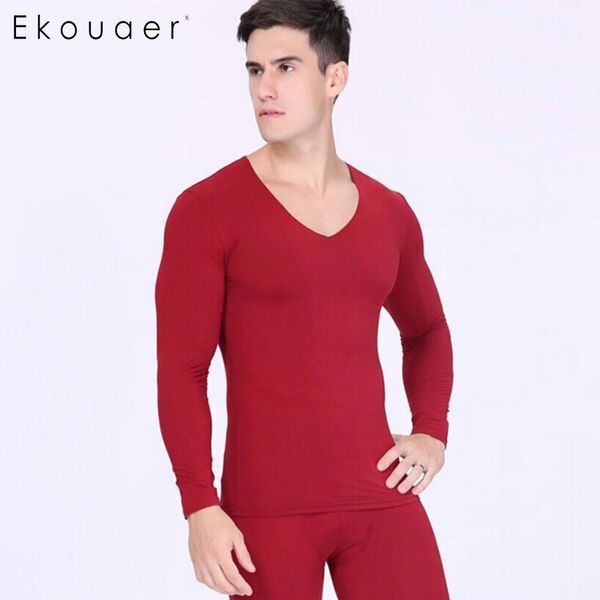 

ekouaer термобелье пижамы мужские длинные джонс осень зима рубашка и брюки из двух частей набор теплый тонкий термобелье, Black;white