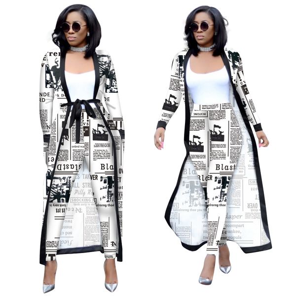 

2 pieces set jumpsuit spring autumn fashion women set female floral print long sleeve cardigan bodycon stripe pants, Black