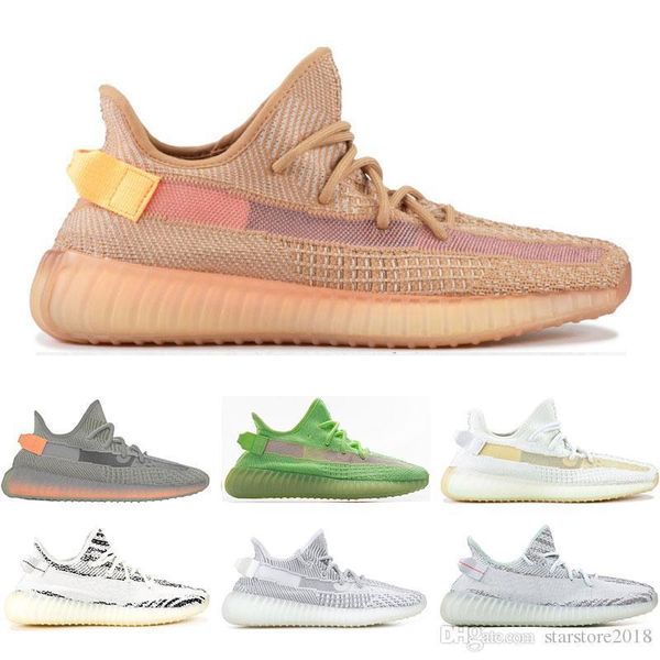 

static shoes gid clay hyperspace true form cream zebra bule tint triple white running shoes mens women sports sneaker shoes size 36-45