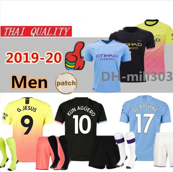 

2019 2020 manchester celebration mashup soccer jersey city 19 20 sane silva mahrez de bruyne g.jesus football shirt uniforms, Black;yellow