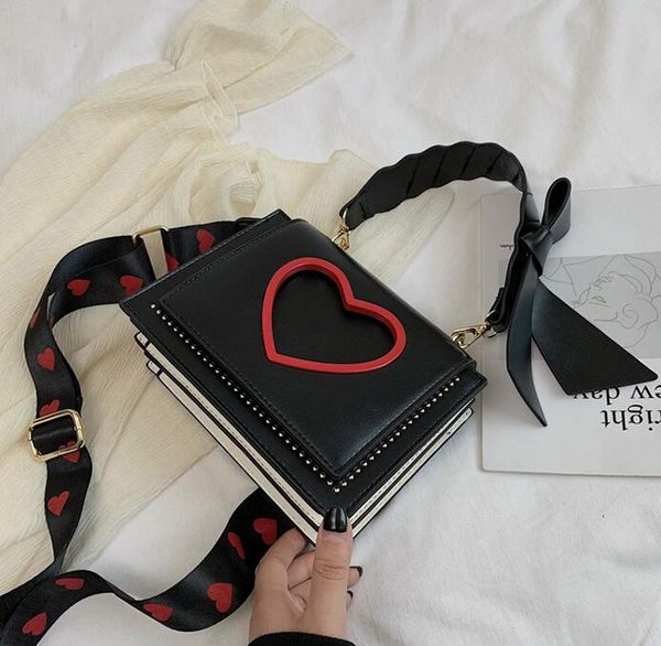 

fashion lady handbag with heart women sweet shoulder bags crossbody bag quality