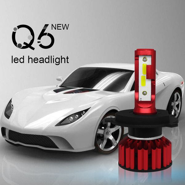 

car lights q6 bulbs led h4 h7 9003 hb2 h8 h9 h10 h11 led 50w 6000k hb3 9005 9006 hb4 auto headlights 12v car styling fog lamp