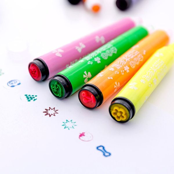 

12/18/24 colors washable seal watercolor pen children's non-toxic kindergarten primary school draw brush graffiti pen set, Blue;orange