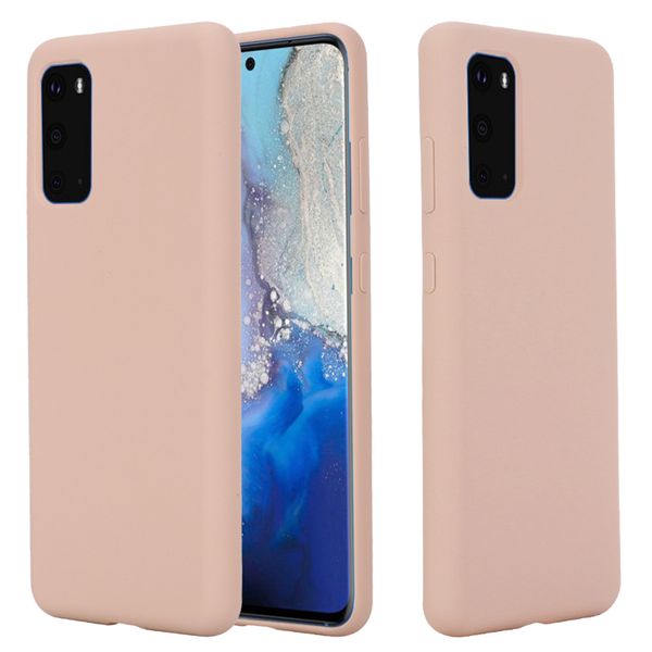 

for samsung s20plus ultra 360° full protection liquid silicone phone case simple solid candy color back cover case for sam note 10