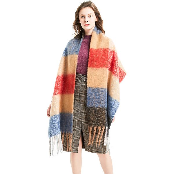 

Coarse Tassels Lattice Scarf Circle Sand Coarse Braid Thickening Lattice Scarf Shawl