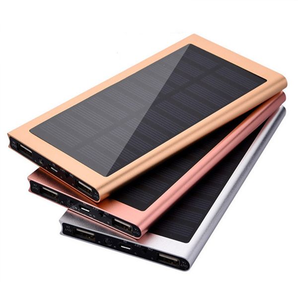 

20000mah solar power bank внешняя батарея быстрая зарядка dual usb powerbank портативный мобильный телефон зарядное устройство для iphone 8