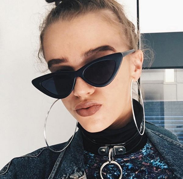 

cooyoung women cat eye triangle sunglasses cute lady vintage retro eyewear fashion sun glasses oculos uv400, White;black