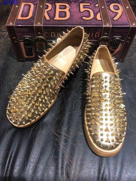 

ab7 new christian luxury louboutin bottom red bottoms studded spikes brand cl mens casual shoes men women party lover sports sneakers, Black