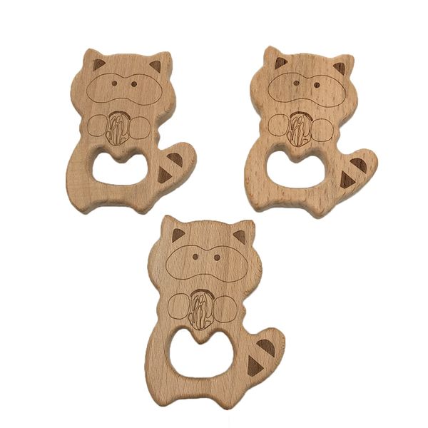 

детские бук деревянные енот прорезыватель прорезывания зубов аксессуары дети прорезывания зубов кулон кормящих держатель детские прорезывани