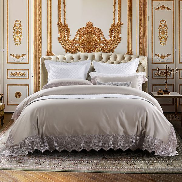 High Quality Champagne Princess Style Bedding Set 100 Cotton