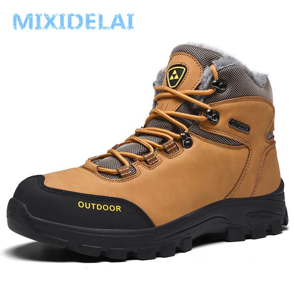 

2019 новые мужские ботинки зимы с мехом keep warm snow boots мужчин обувь обувь мода мужчины зима кожа лодыжки размер 38-46, Black