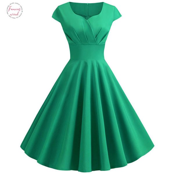 

2019 new summer women vintage dress short sleeve v neck casual elegant pin up party midi dresses vestidos robe plus size, Black;gray