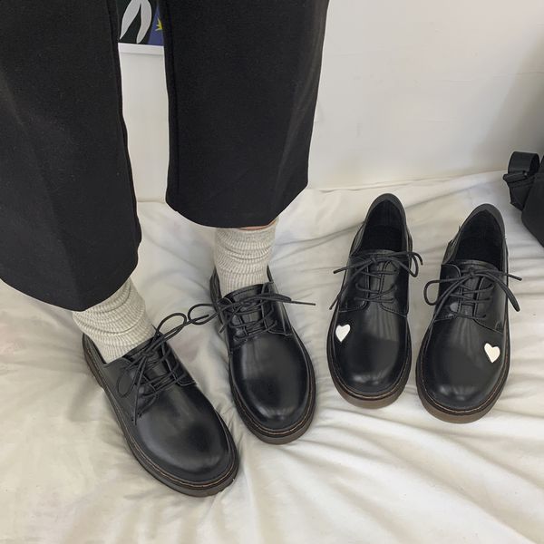 

casual woman shoe british style women's shoes platform modis round toe oxfords female footwear all-match preppy summer, Black