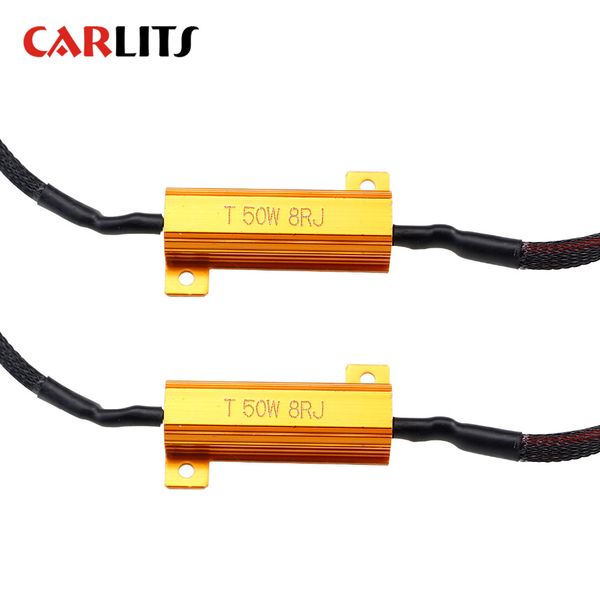 

2 шт. 50 вт 8rj h7 фар нагрузочный резистор led canbus автомобильные противотуманные фары декодер ошибка предупреждение сопротивление