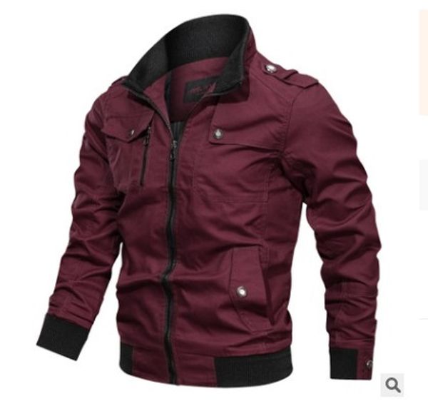 

shujin fashion men jacket autumn winter casual men's flight jacket solid color tactical cargo bomber coats overcoat, Black;brown