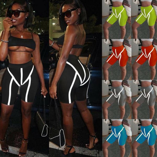

new fashion leggings women stretch biker bike shorts high waist spandex leggings knee length short pants, Black