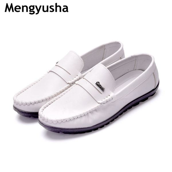 

soft leather men loafers new handmade casual shoes men moccasins for leather flat shoes big size, Black