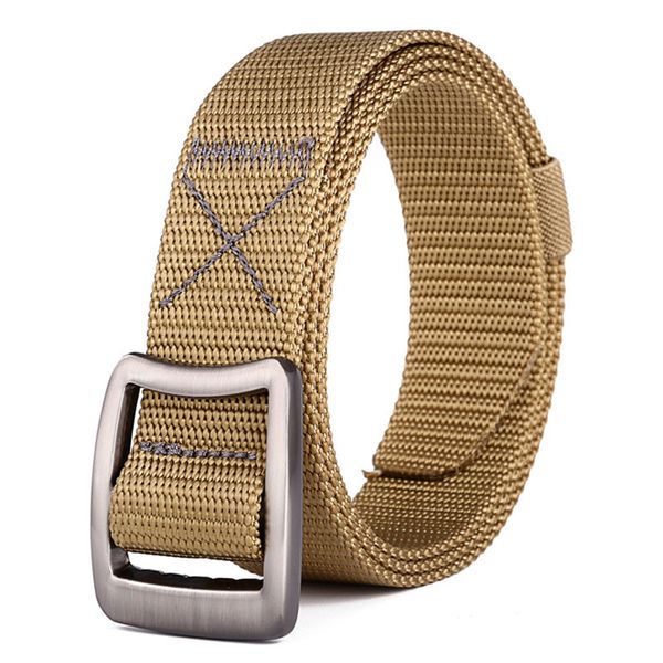 

casual nylon belts for men women sports outdoor strap good quality durable belts for hiphop skateboard 2 style metal buckle, Black;brown