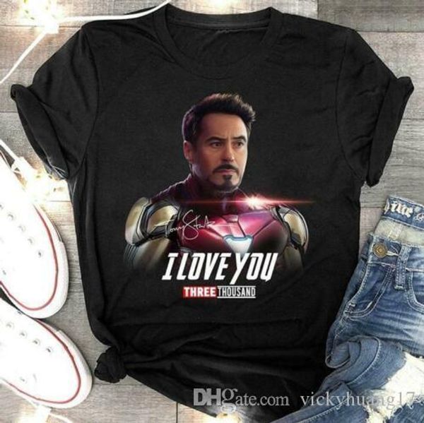 

iron man tony stark i love you three thousand 3000 black cotton men s6xl t-shirt, White;black