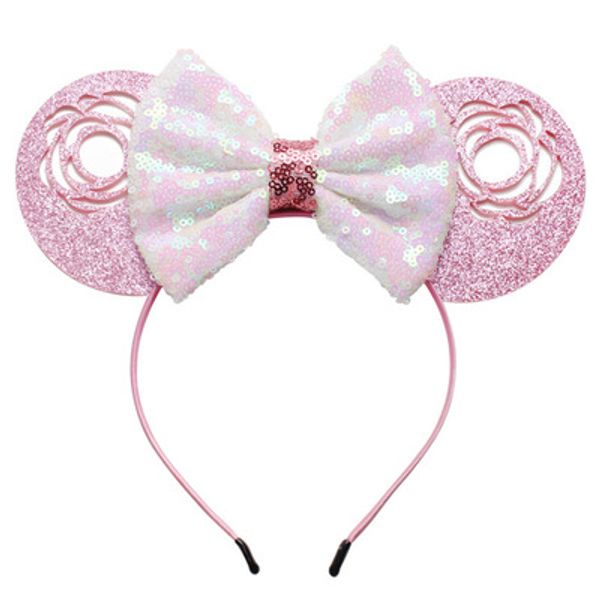 

нового стиль блестки большого лук стяжка аксессуары для волос, baby микки моделирования уха обруч, ручки волос украшение праздника 60 шт