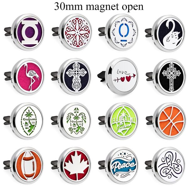 

30mm cross guam silver magnetic car diffuser perfume oil locket with 10 pcs pads