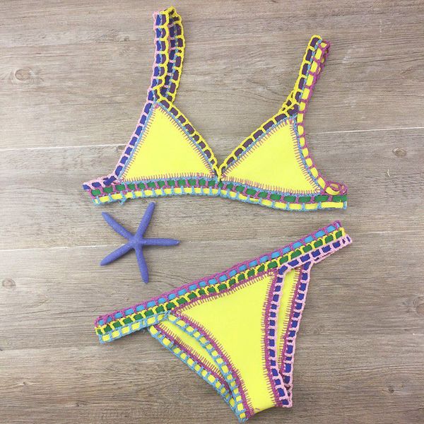 

bikinis 2020 summer women swimsuit hand crocheted bikini set swimwear beach bathing suit biquini female monokini
