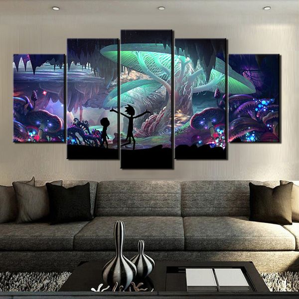 

hd inkjet painting rick mushroom city five decorative painting