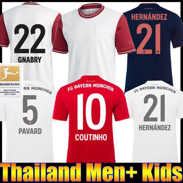 

19 20 bayern munich coutinho soccer jersey lewandowski muller hernandez football shirts men + kids kit 120th anniversary 120 years munchen 2, Black;yellow