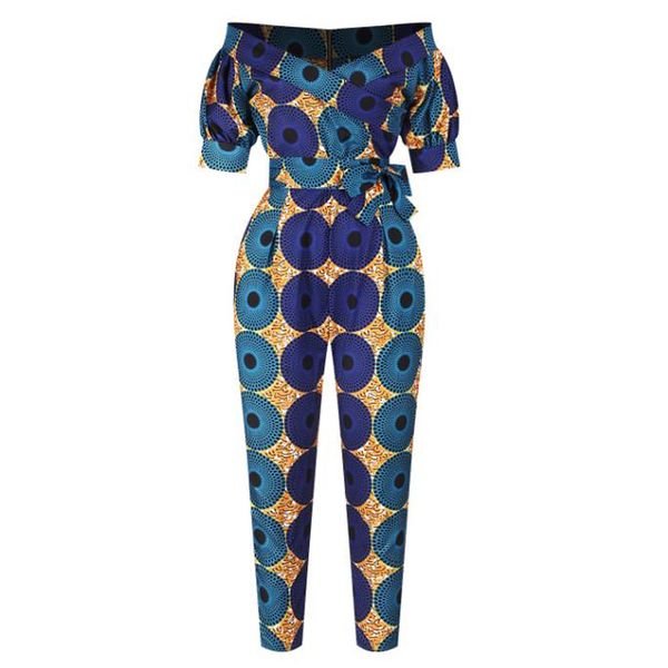 african print jumpsuit shorts