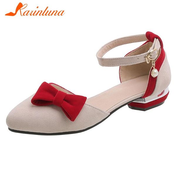 

karin new fashion chunky heels sweet bowtie summer shoes woman sandals female buckle strap shallow casual sandals women, Black