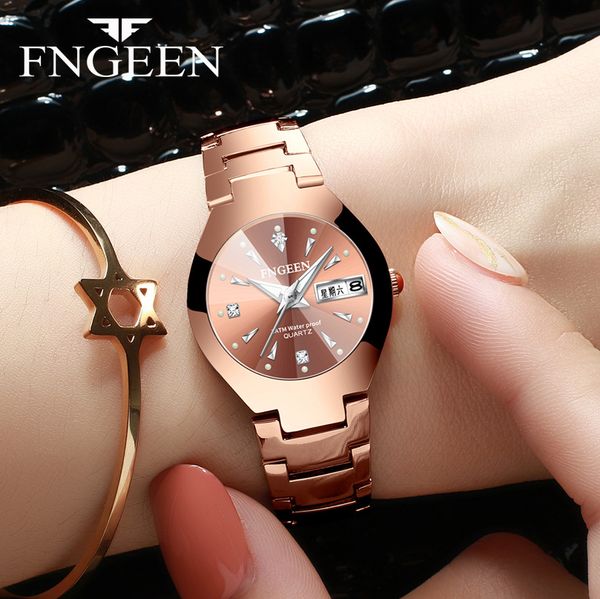

brand couple watch lovers women clock luxury business quartz men's watch fashion personality popular trend female wristwatch, Slivery;brown