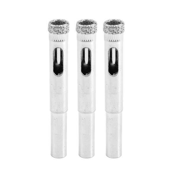 

3 pcs drill 8 mm diameter with marble diamond of crystal crown, silver