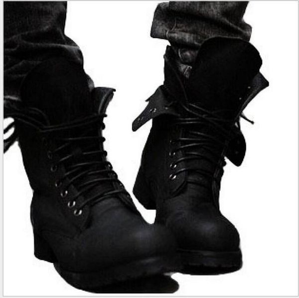 

brand two colors retro combat boots winter england-style fashionable riding boots men's short black high-leather shoes