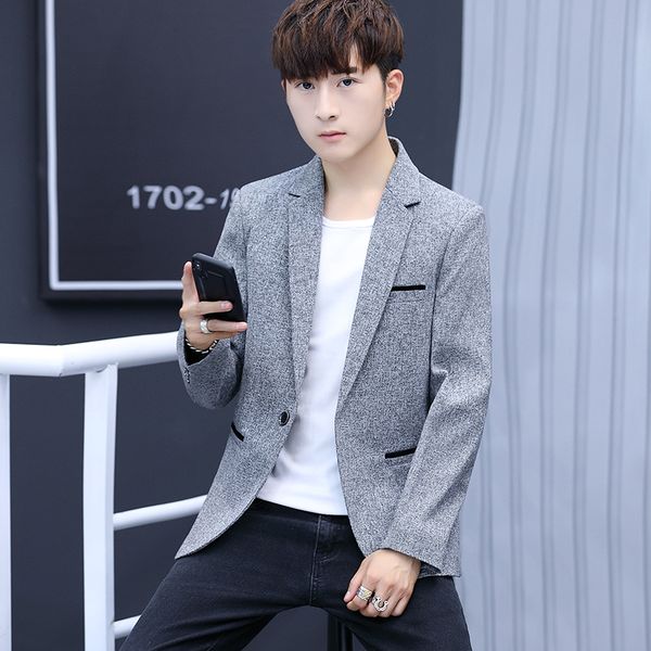 

youth men gray suit jacket fashion business mens dress jackets asian size 3xl men casual suit coats, White;black